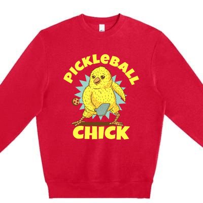 Funny Pickleball Pickleball Chick Player Loves To Play Premium Crewneck Sweatshirt