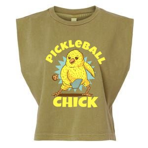 Funny Pickleball Pickleball Chick Player Loves To Play Garment-Dyed Women's Muscle Tee