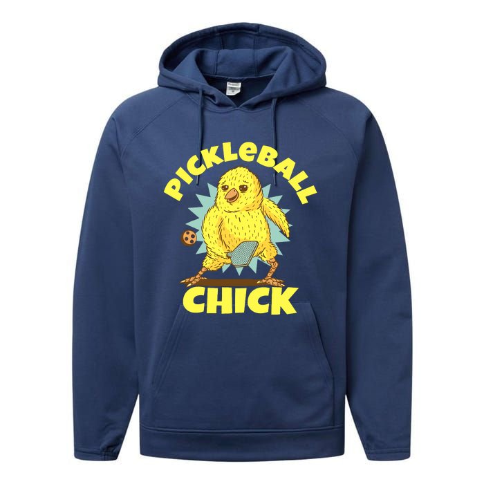 Funny Pickleball Pickleball Chick Player Loves To Play Performance Fleece Hoodie