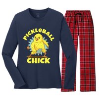 Funny Pickleball Pickleball Chick Player Loves To Play Women's Long Sleeve Flannel Pajama Set 