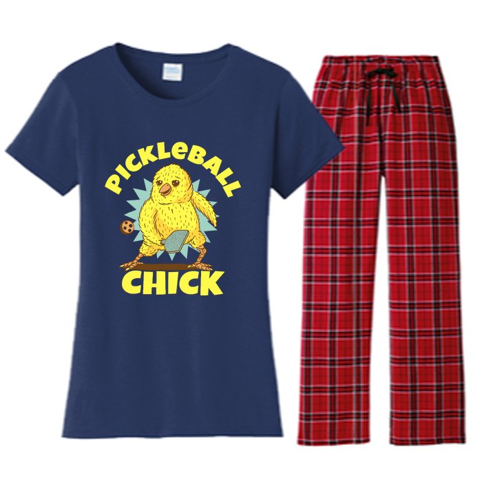 Funny Pickleball Pickleball Chick Player Loves To Play Women's Flannel Pajama Set