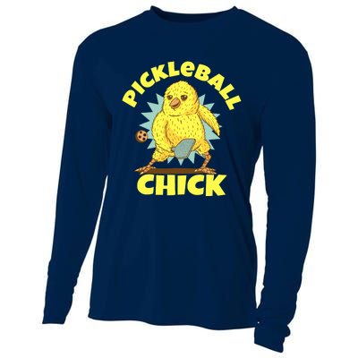 Funny Pickleball Pickleball Chick Player Loves To Play Cooling Performance Long Sleeve Crew