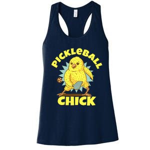 Funny Pickleball Pickleball Chick Player Loves To Play Women's Racerback Tank