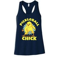 Funny Pickleball Pickleball Chick Player Loves To Play Women's Racerback Tank