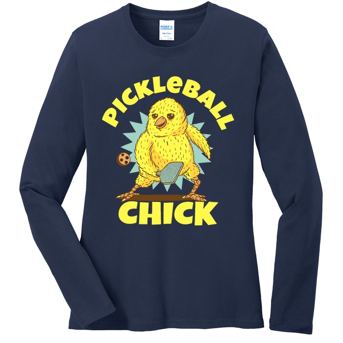 Funny Pickleball Pickleball Chick Player Loves To Play Ladies Long Sleeve Shirt