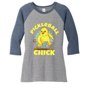 Funny Pickleball Pickleball Chick Player Loves To Play Women's Tri-Blend 3/4-Sleeve Raglan Shirt