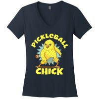 Funny Pickleball Pickleball Chick Player Loves To Play Women's V-Neck T-Shirt