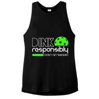 Funny Pickleball Player Dink Responsibly Don't Get Smashed Ladies PosiCharge Tri-Blend Wicking Tank