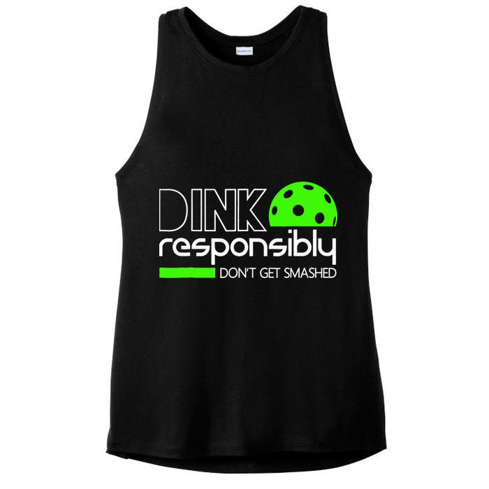Funny Pickleball Player Dink Responsibly Don't Get Smashed Ladies PosiCharge Tri-Blend Wicking Tank