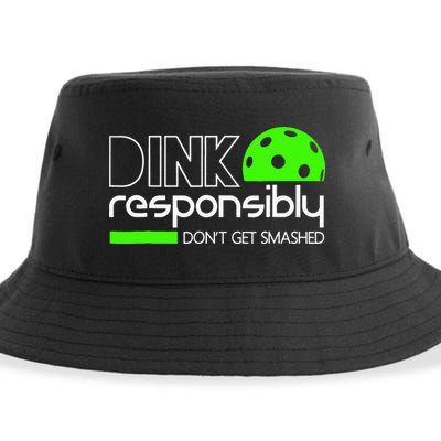 Funny Pickleball Player Dink Responsibly Don't Get Smashed Sustainable Bucket Hat