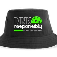 Funny Pickleball Player Dink Responsibly Don't Get Smashed Sustainable Bucket Hat