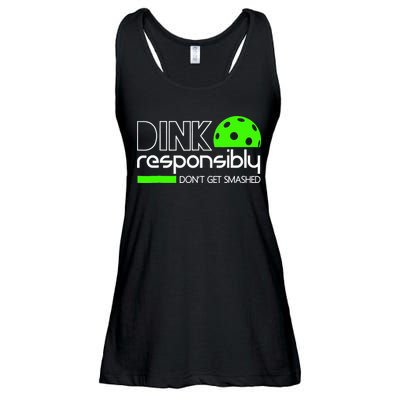 Funny Pickleball Player Dink Responsibly Don't Get Smashed Ladies Essential Flowy Tank