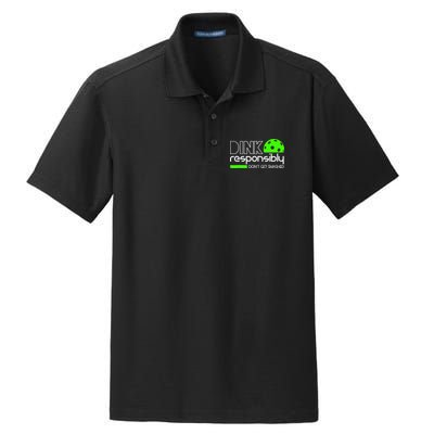 Funny Pickleball Player Dink Responsibly Don't Get Smashed Dry Zone Grid Polo