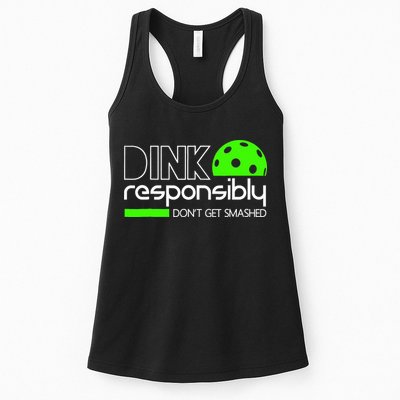 Funny Pickleball Player Dink Responsibly Don't Get Smashed Womens Tank Top