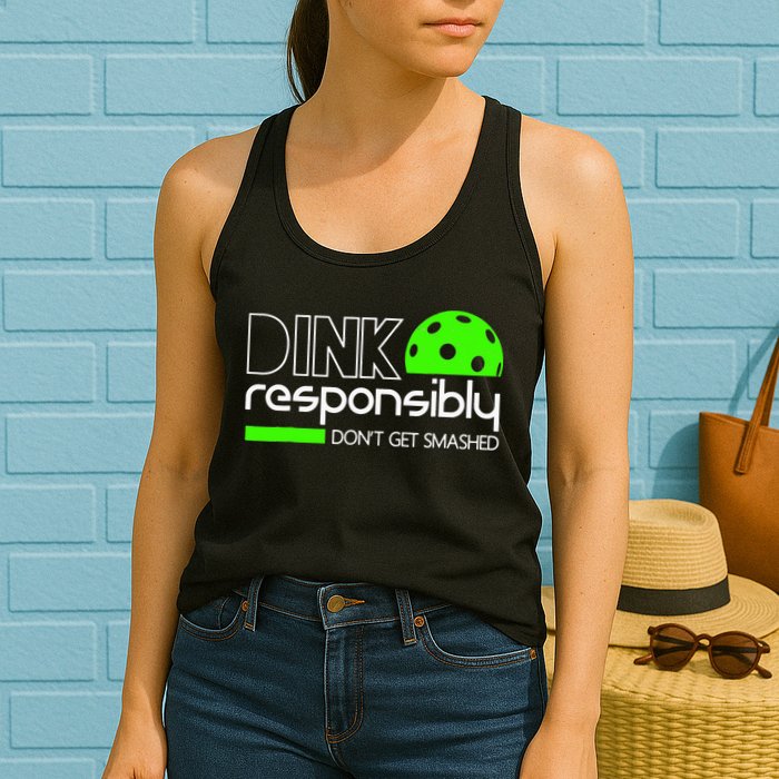 Funny Pickleball Player Dink Responsibly Don't Get Smashed Womens Tank Top