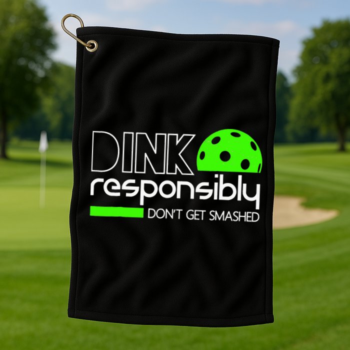 Funny Pickleball Player Dink Responsibly Don't Get Smashed Golf Towel