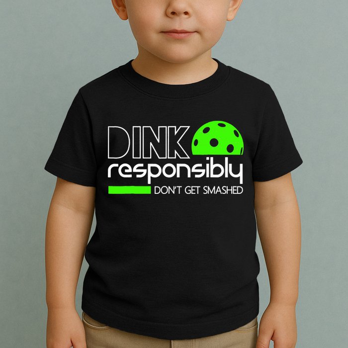 Funny Pickleball Player Dink Responsibly Don't Get Smashed Toddler T-Shirt