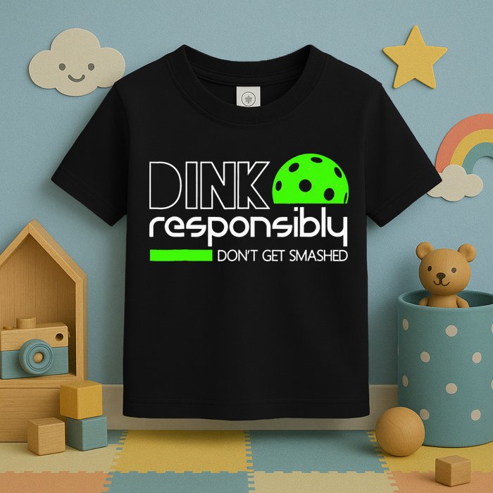 Funny Pickleball Player Dink Responsibly Don't Get Smashed Toddler T-Shirt