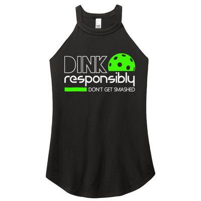 Funny Pickleball Player Dink Responsibly Don't Get Smashed Women's Perfect Tri Rocker Tank
