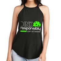 Funny Pickleball Player Dink Responsibly Don't Get Smashed Women's Perfect Tri Rocker Tank