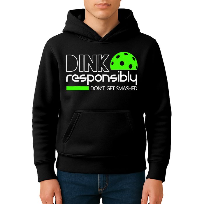 Funny Pickleball Player Dink Responsibly Don't Get Smashed Kids Hoodie