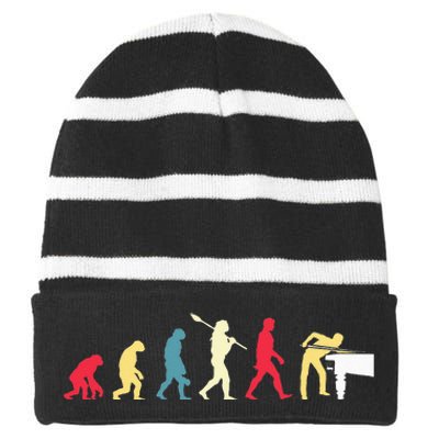 Funny Pool Player Billiards 8 Ball Pool Player Striped Beanie with Solid Band