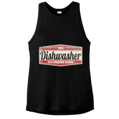 Funny Profession Quote Vintage Dishwasher Ladies PosiCharge Tri-Blend Wicking Tank