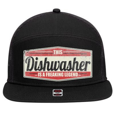Funny Profession Quote Vintage Dishwasher 7 Panel Mesh Trucker Snapback Hat