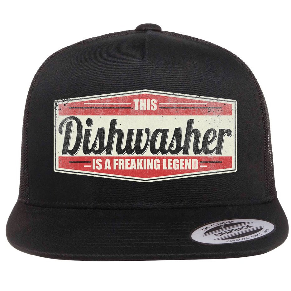 Funny Profession Quote Vintage Dishwasher Flat Bill Trucker Hat