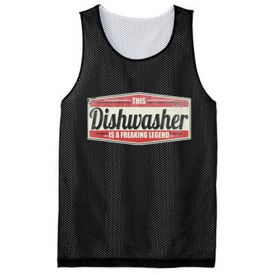 Funny Profession Quote Vintage Dishwasher Mesh Reversible Basketball Jersey Tank