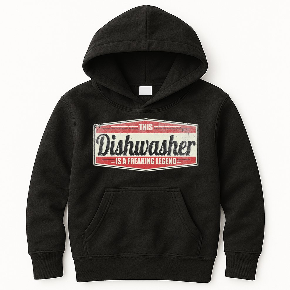 Funny Profession Quote Vintage Dishwasher Kids Hoodie