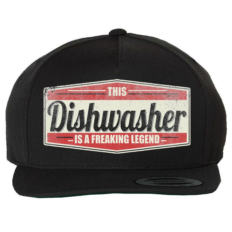 Funny Profession Quote Vintage Dishwasher Wool Snapback Cap
