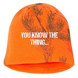 Funny Phrase Quote From Joe Biden 2020 You Know The Thing Kati - Camo Knit Beanie