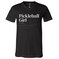 Funny Pickleball quote definition woman V-Neck T-Shirt