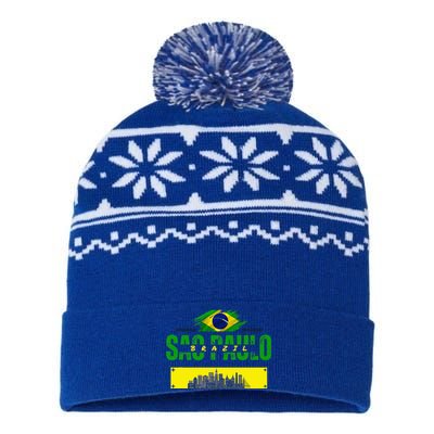 funnysao paulo quote Custom sao paulo brasil design USA-Made Snowflake Beanie