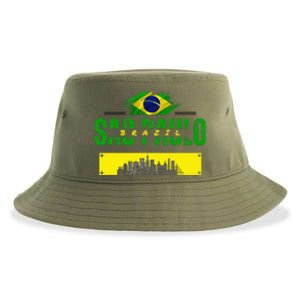 funnysao paulo quote Custom sao paulo brasil design Sustainable Bucket Hat