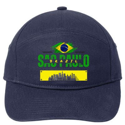 funnysao paulo quote Custom sao paulo brasil design 7-Panel Snapback Hat