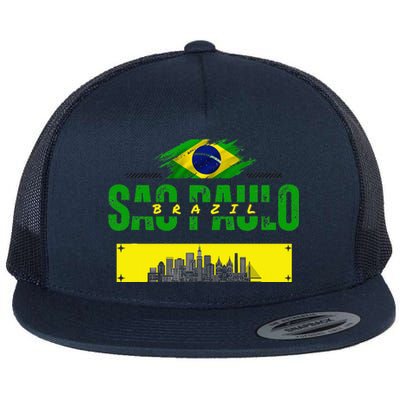 funnysao paulo quote Custom sao paulo brasil design Flat Bill Trucker Hat