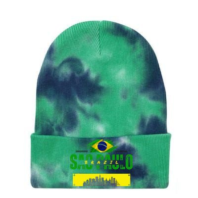 funnysao paulo quote Custom sao paulo brasil design Tie Dye 12in Knit Beanie