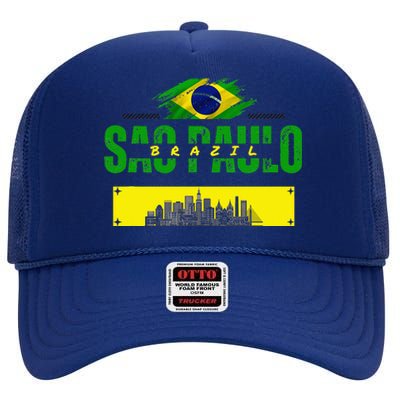 funnysao paulo quote Custom sao paulo brasil design High Crown Mesh Back Trucker Hat