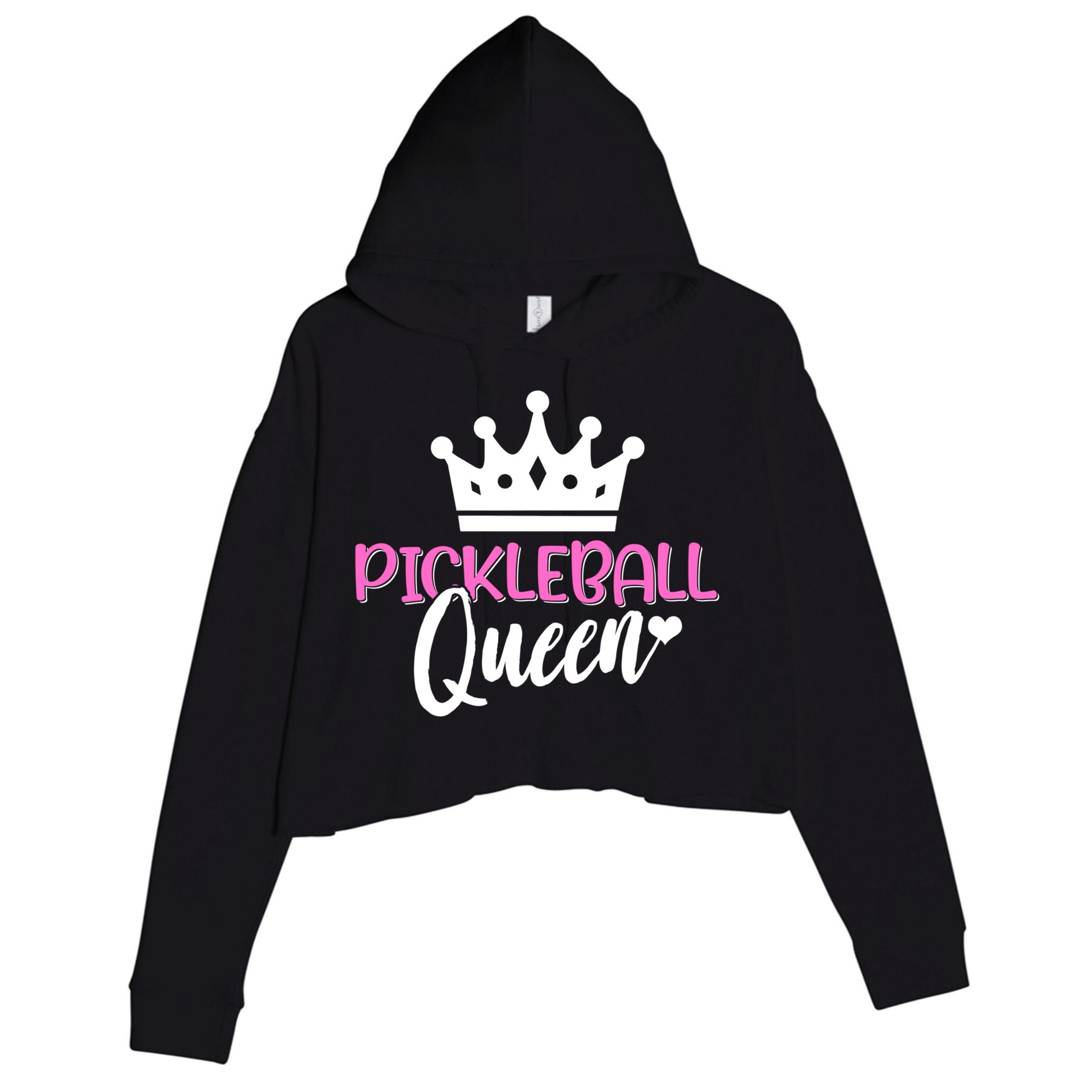 Funny Pickleball Queen Graphic Pickleball Player Gift Crop Fleece Hoodie