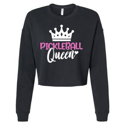Funny Pickleball Queen Graphic Pickleball Player Gift Cropped Pullover Crew