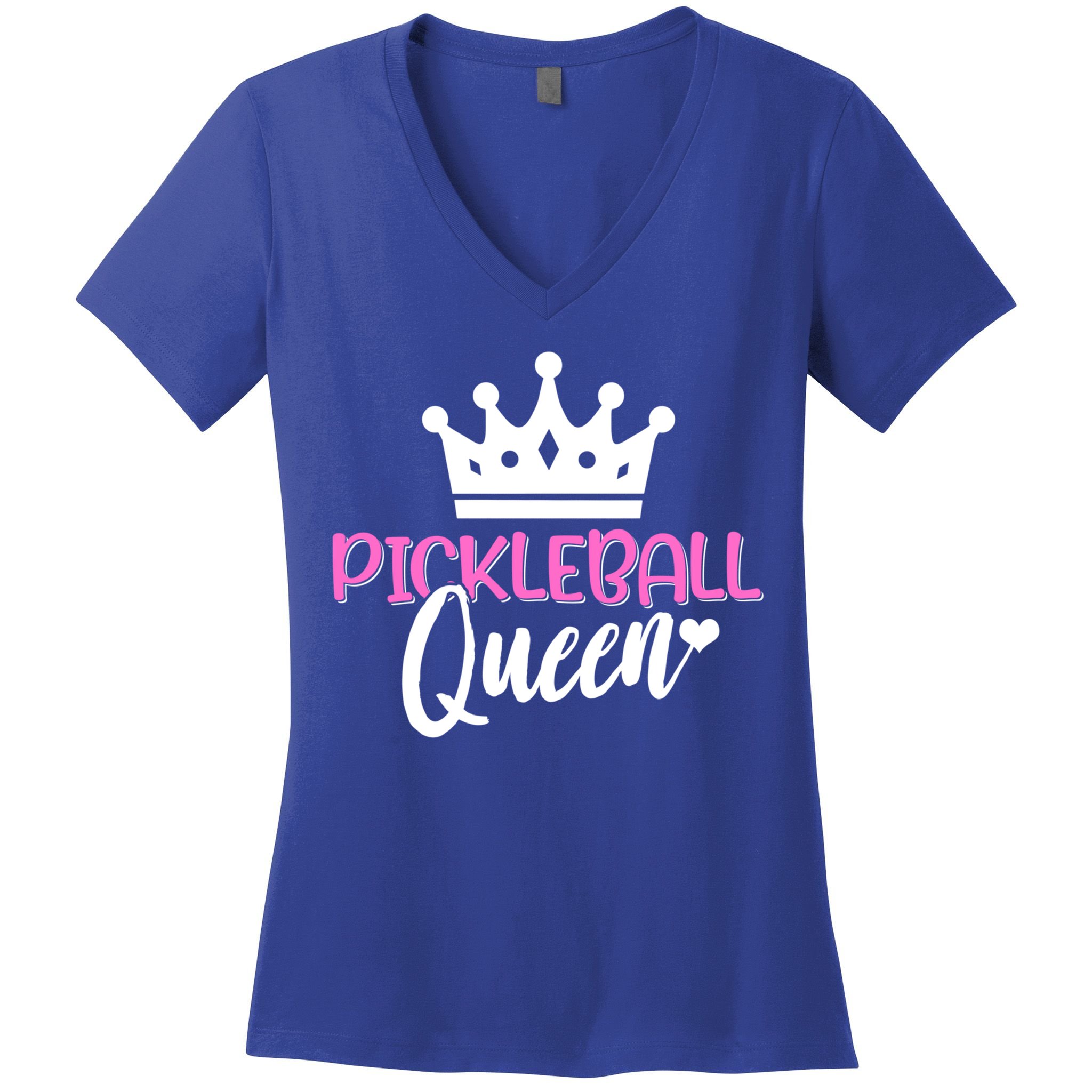 Funny Pickleball Queen Graphic Pickleball Player Gift Women's V-Neck T-Shirt