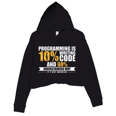 Funny Programming Quote Gift Programmer Software Developer Crop Fleece Hoodie