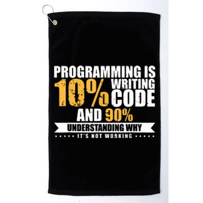 Funny Programming Quote Gift Programmer Software Developer Platinum Collection Golf Towel