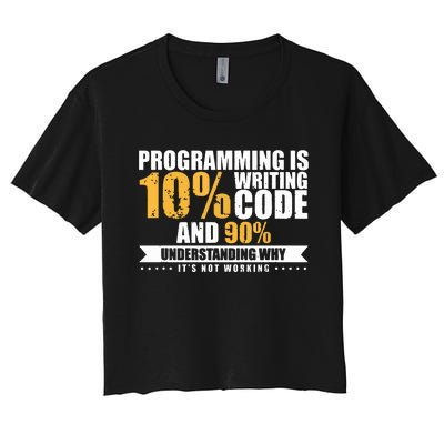 Funny Programming Quote Gift Programmer Software Developer Women's Crop Top Tee