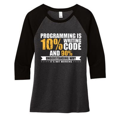 Funny Programming Quote Gift Programmer Software Developer Women's Tri-Blend 3/4-Sleeve Raglan Shirt