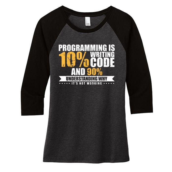 Funny Programming Quote Gift Programmer Software Developer Women's Tri-Blend 3/4-Sleeve Raglan Shirt