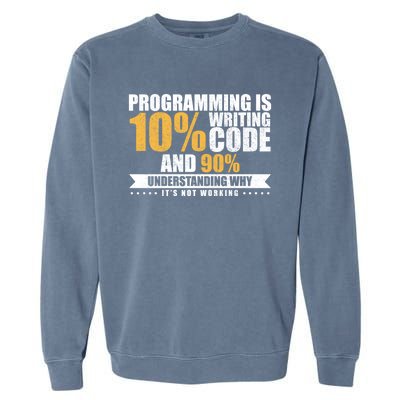 Funny Programming Quote Gift Programmer Software Developer Gift Garment-Dyed Sweatshirt