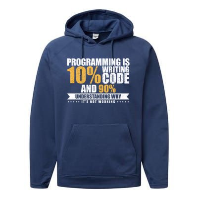 Funny Programming Quote Gift Programmer Software Developer Gift Performance Fleece Hoodie